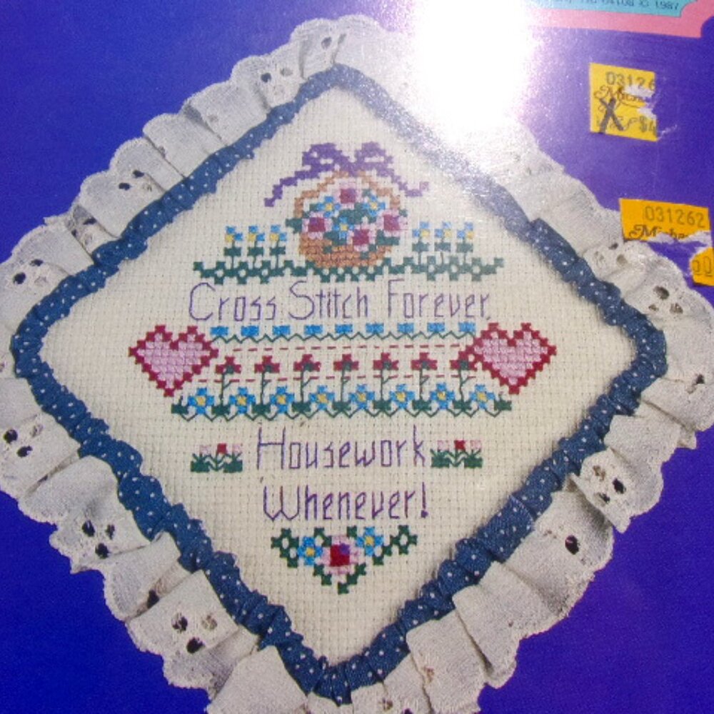 Cross Stitch Kit Unopened Housework Trim 'N Wire Cross Stitch 4" Square